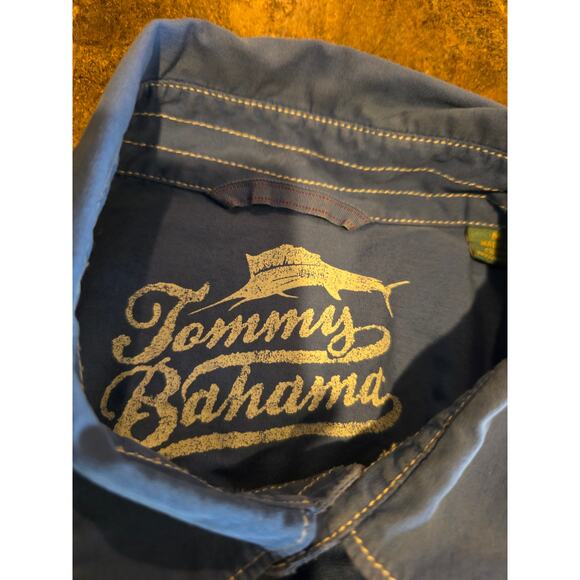 Tommy Bahama Shirt Men Sz M Blue Chambray Long Sleeve Button Up Pockets - Picture 4 of 5